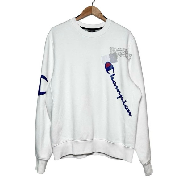 Champion | Men | White Super Fleece 2.0 Behind The Label Sweatshirt | Large - Picture 2 of 14